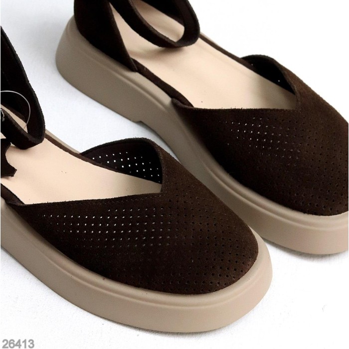 Туфлі жіночі натуральна замша колір-шоколад 36,37,38,39,40р