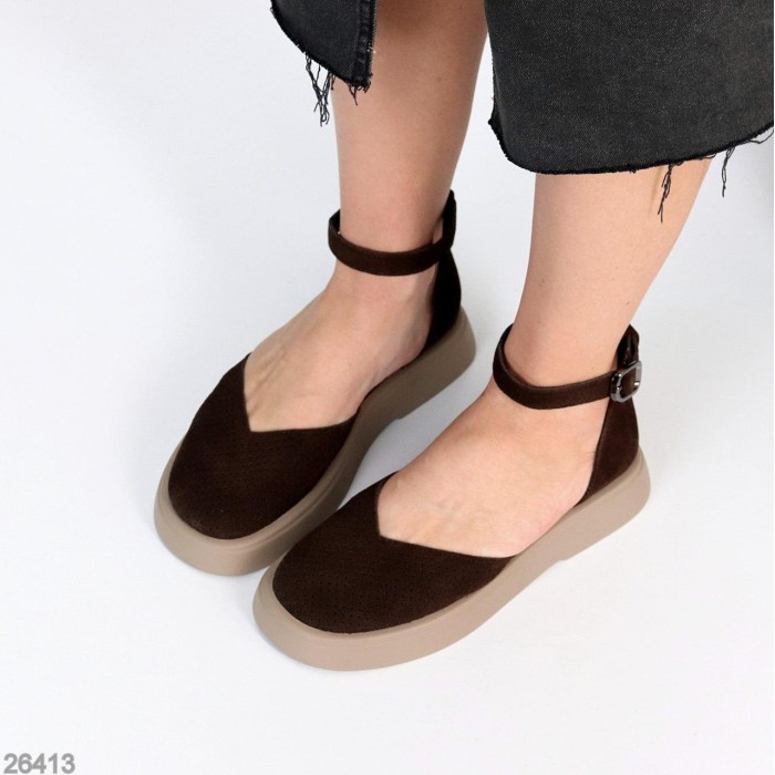 Туфлі жіночі натуральна замша колір-шоколад 36,37,38,39,40р