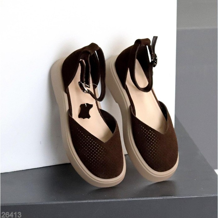 Туфлі жіночі натуральна замша колір-шоколад 36,37,38,39,40р