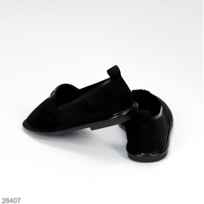 Мокасини жіночі еко-замша чорні 36,37,38,39,40р