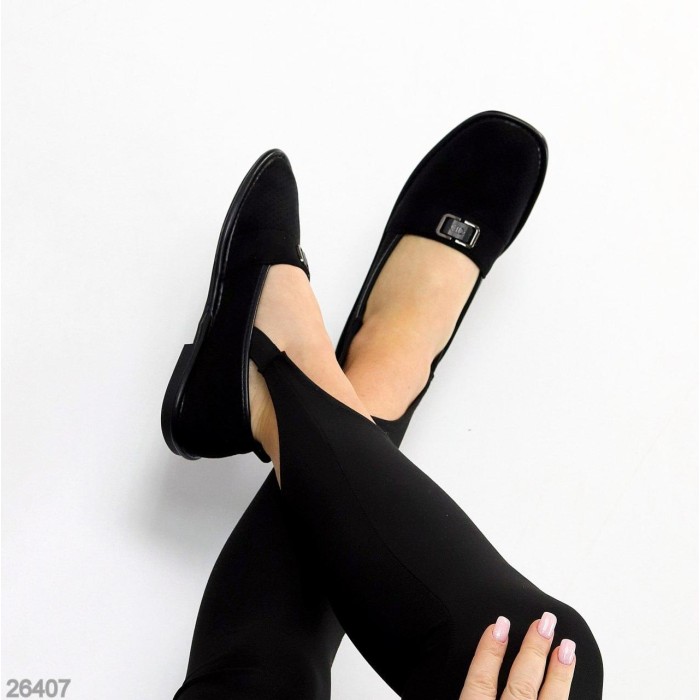 Мокасини жіночі еко-замша чорні 36,37,38,39,40р