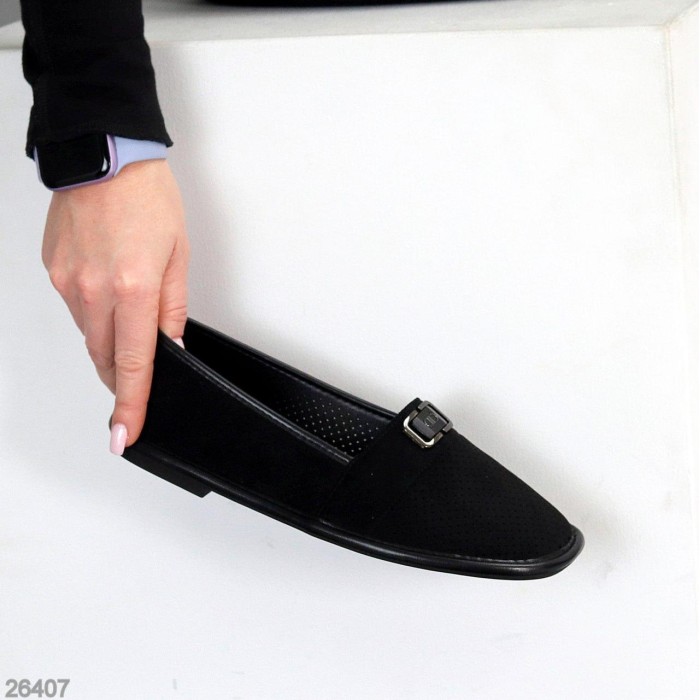 Мокасини жіночі еко-замша чорні 36,37,38,39,40р