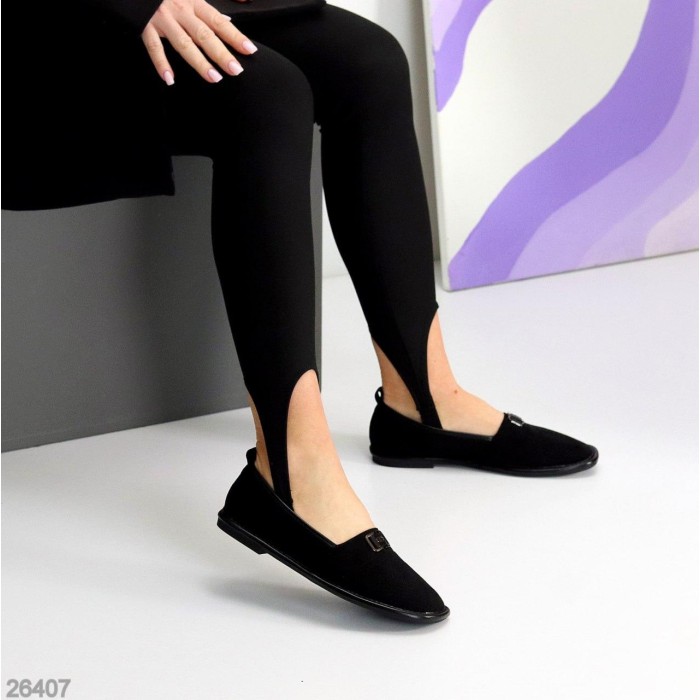 Мокасини жіночі еко-замша чорні 36,37,38,39,40р