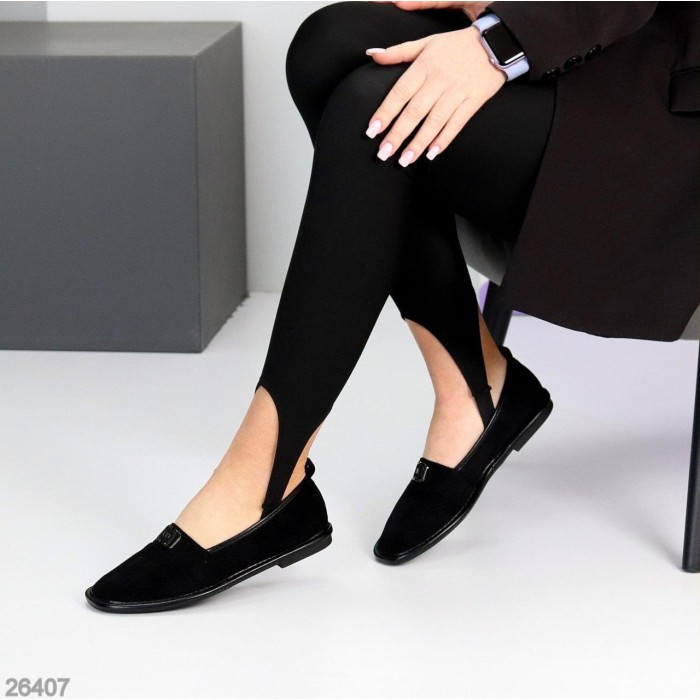 Мокасини жіночі еко-замша чорні 36,37,38,39,40р