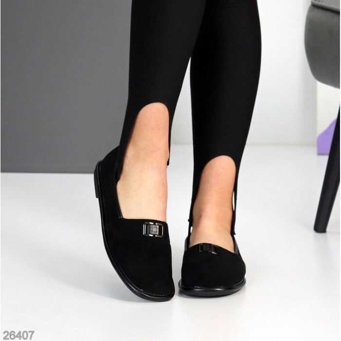 Мокасини жіночі еко-замша чорні 36,37,38,39,40р