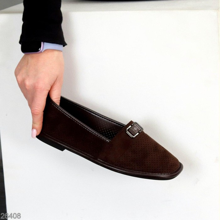 Мокасини жіночі еко-замша колір-шоколад 36,39,41р