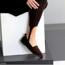 Мокасини жіночі еко-замша колір-шоколад 36,39,41р