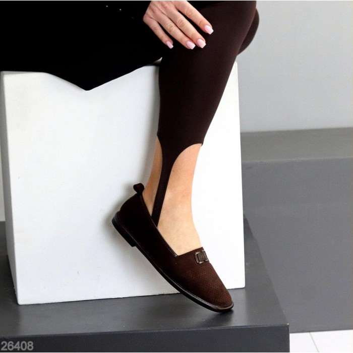 Мокасини жіночі еко-замша колір-шоколад 36,39,41р