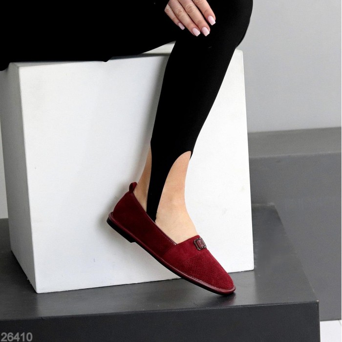 Мокасини жіночі натуральна замша колір-бордо 36,37,39,41р