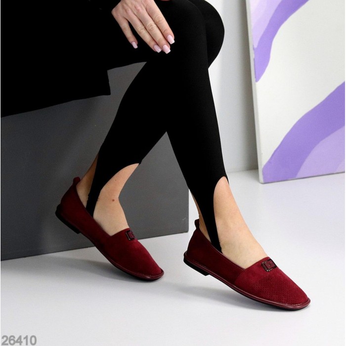 Мокасини жіночі натуральна замша колір-бордо 36,37,39,41р