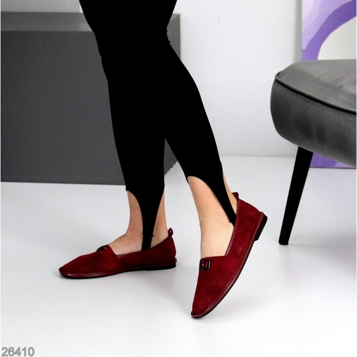 Мокасини жіночі натуральна замша колір-бордо 36,37,39,41р
