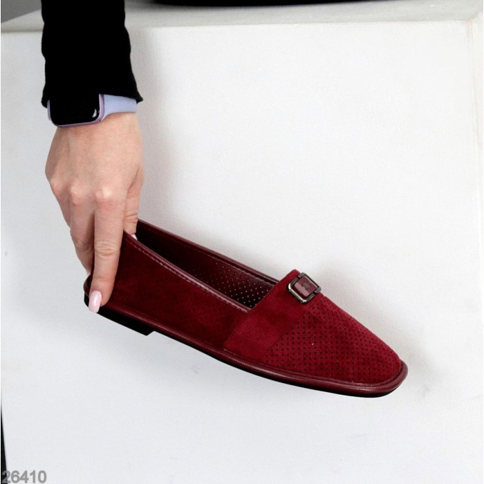 Мокасини жіночі натуральна замша колір-бордо 36,37,39,41р