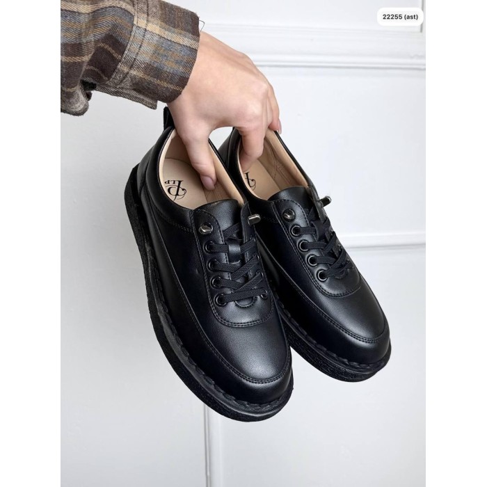 Кеди жіночі натуральна шкіра чорні 36,37,38,39,40р