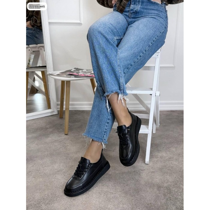 Кеди жіночі натуральна шкіра чорні 36,37,38,39,40р