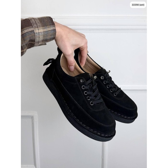 Кеди жіночі натуральна замша чорні 37,38,39,40р