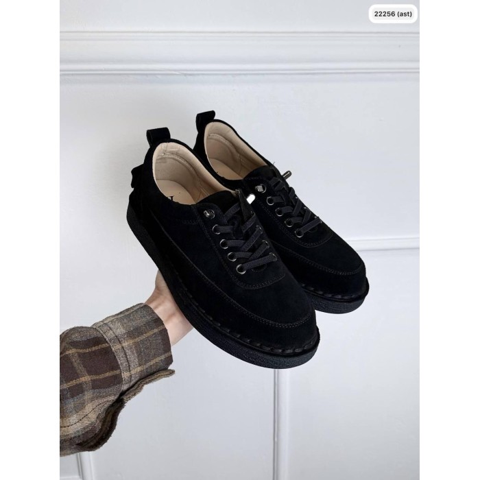 Кеди жіночі натуральна замша чорні 37,38,39,40р