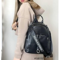 Рюкзак жіночій  декор застібки натуральна шкіра.Чорний, Шоколад