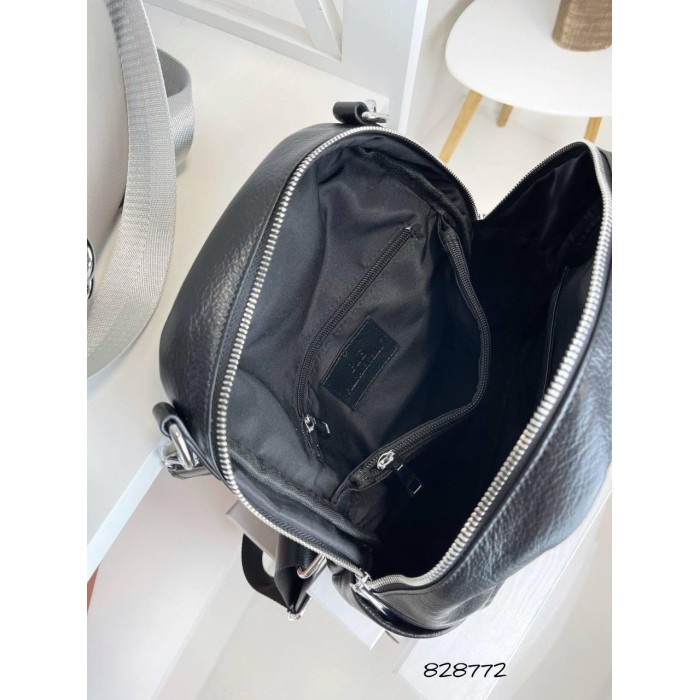 Рюкзак жіночій декор застібки натуральна шкіра.Чорний, Шоколад