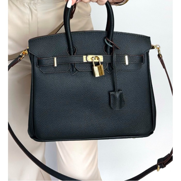 Сумка жіноча замочок з натуральної шкіри Пудра