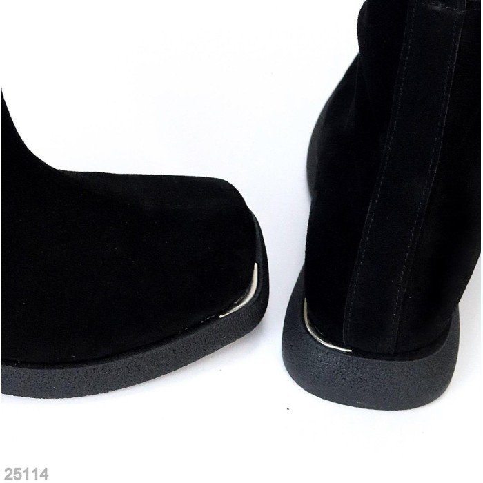 Черевики жіночі натуральна замша чорні демі 37р