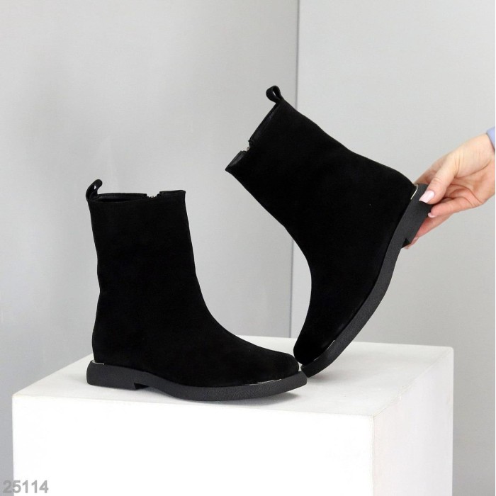 Черевики жіночі натуральна замша чорні демі 37р