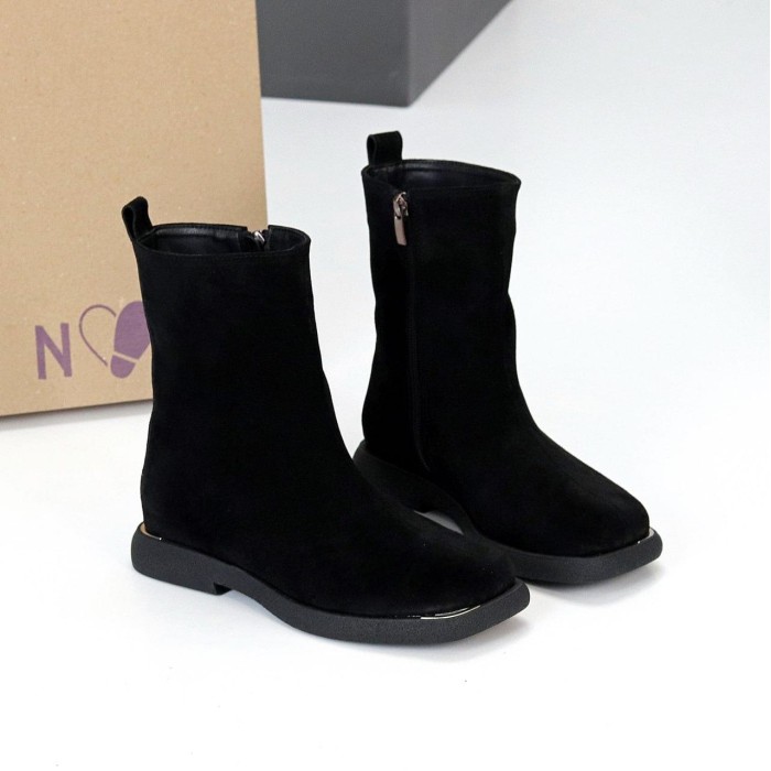 Черевики жіночі натуральна замша чорні демі 37р