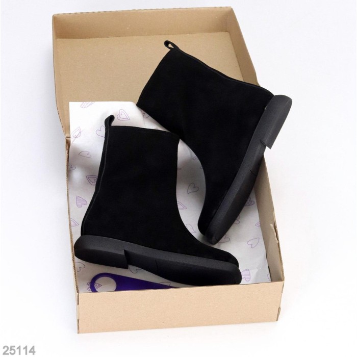 Черевики жіночі натуральна замша чорні демі 37р