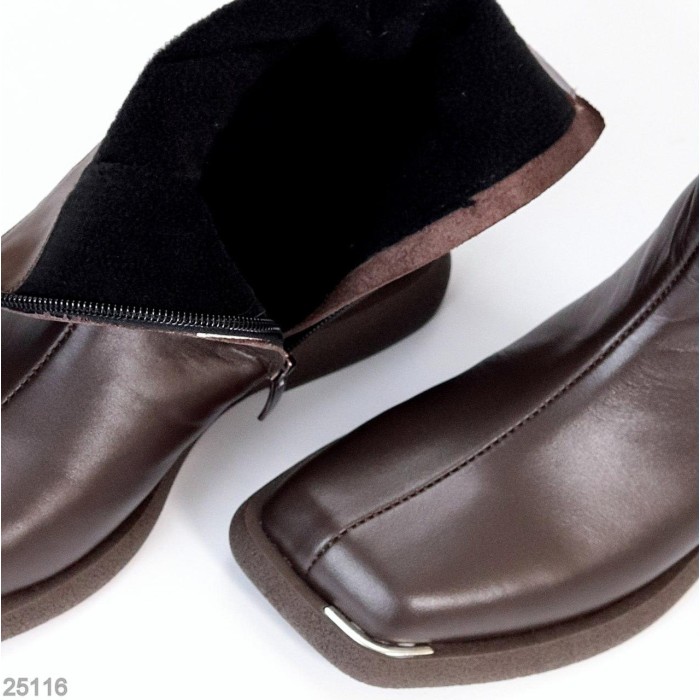 Черевики жіночі натуральна шкіра колір-шоколад демі 37р