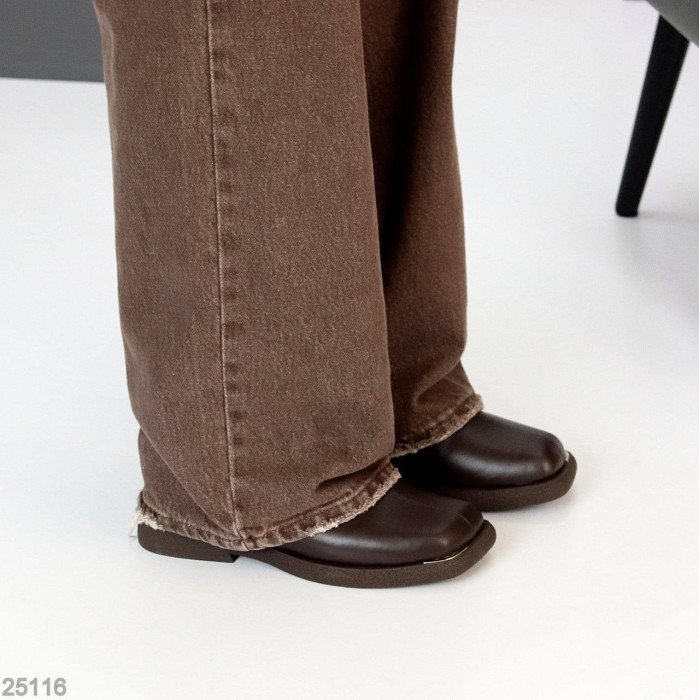 Черевики жіночі натуральна шкіра колір-шоколад демі 37р