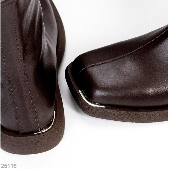 Черевики жіночі натуральна шкіра колір-шоколад демі 37р