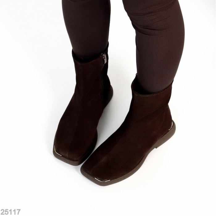 Черевики жіночі натуральна замша колір-шоколад деми 37р