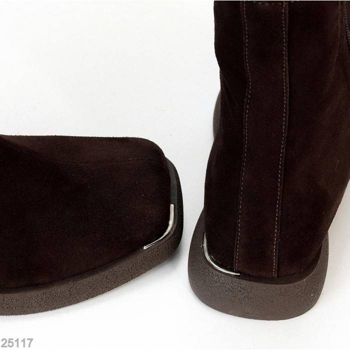 Черевики жіночі натуральна замша колір-шоколад деми 37р