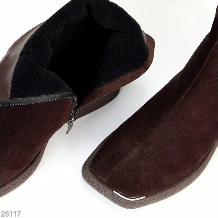 Черевики жіночі натуральна замша колір-шоколад деми 37р