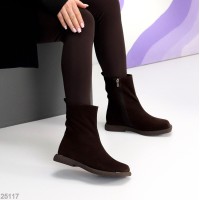 Черевики жіночі натуральна замша колір-шоколад деми 37р