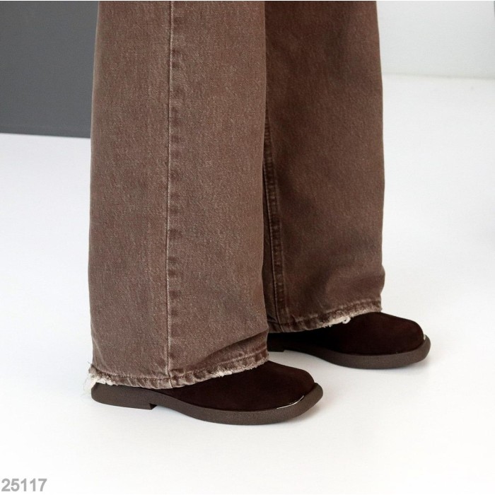 Черевики жіночі натуральна замша колір-шоколад деми 37р