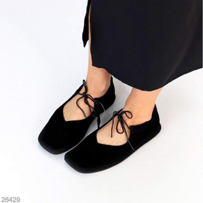 Балетки жіночі натуральна замша колір-чорний 36,38,40р