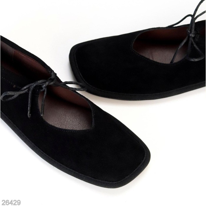 Балетки жіночі натуральна замша колір-чорний 36,38,40р