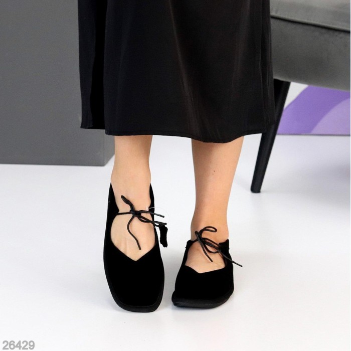 Балетки жіночі натуральна замша колір-чорний 36,38,40р