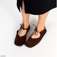 Балетки женские натуральная замша цвет-шоколад 36,38,39,40,41р