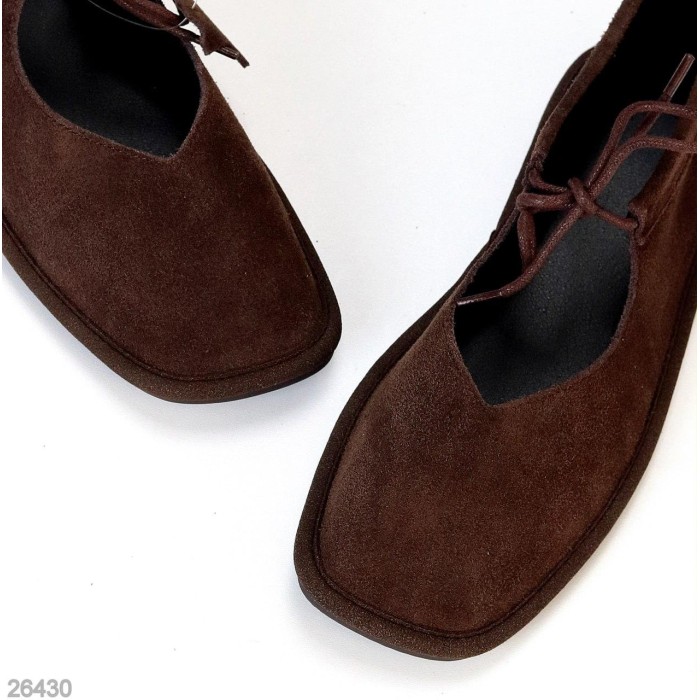 Балетки жіночі натуральна замша колір-шоколад 36,38,39,40,41р