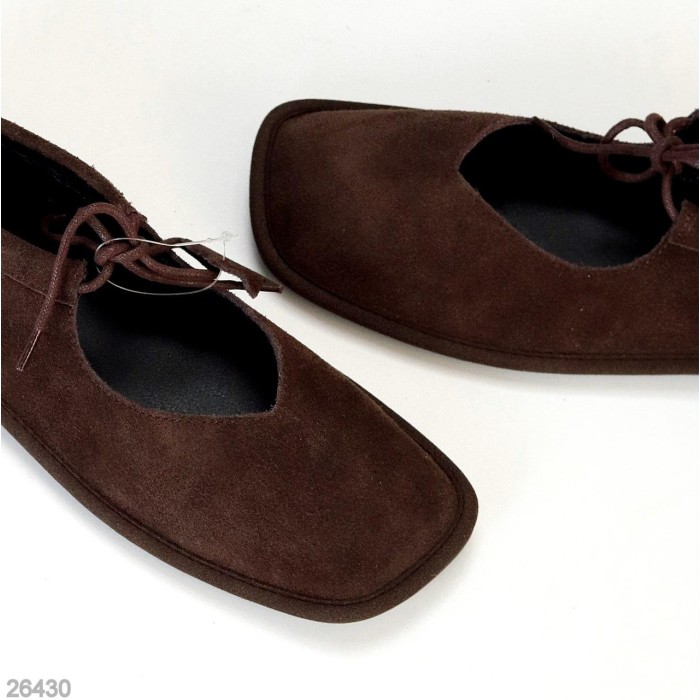 Балетки жіночі натуральна замша колір-шоколад 36,38,39,40,41р