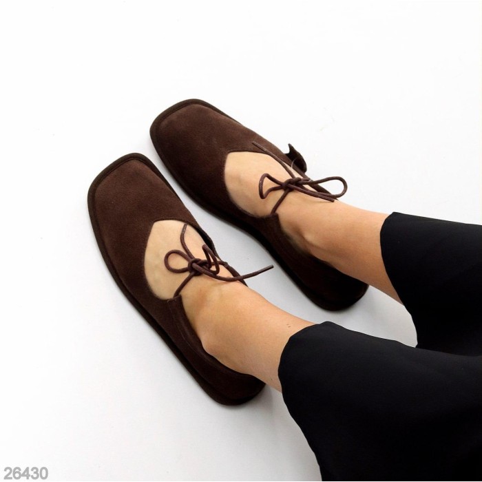 Балетки жіночі натуральна замша колір-шоколад 36,38,39,40,41р