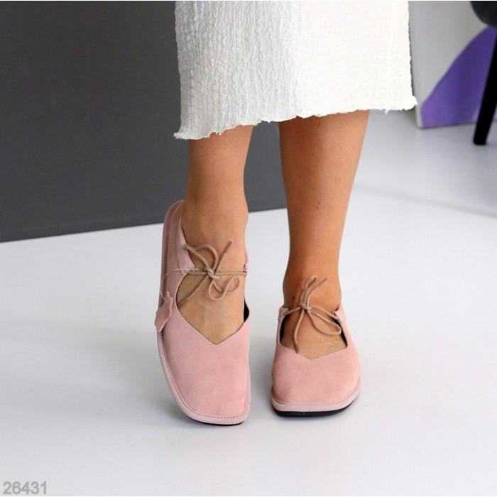 Балетки жіночі натуральна замша колір-пудра 36,37,38,39,40,41р