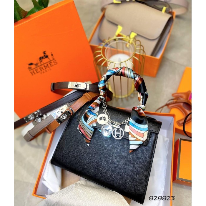 Сумка жіноча люкс натуральна шкіра Айворі Чорний