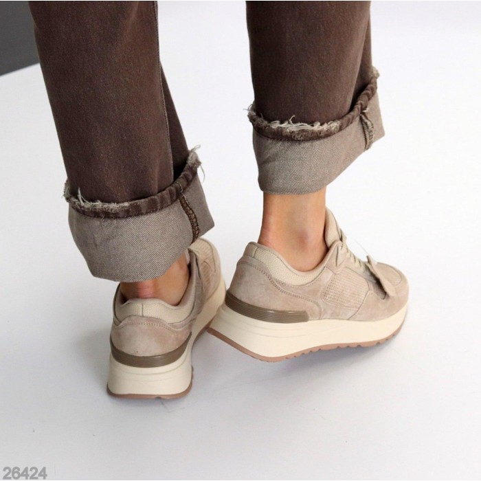 Кросівки жіночі натуральна замша колір беж 36,38,39,40,41р