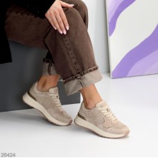 Кроссовки женские натуральная замша цвет беж 36,38,39,40,41р