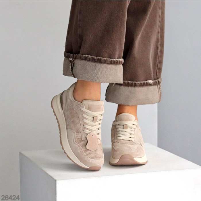 Кросівки жіночі натуральна замша колір беж 36,38,39,40,41р