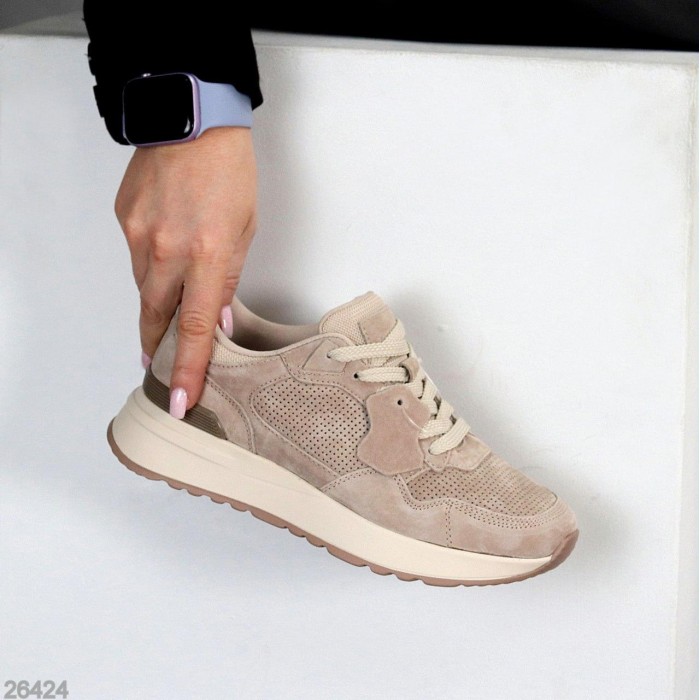 Кросівки жіночі натуральна замша колір беж 36,38,39,40,41р