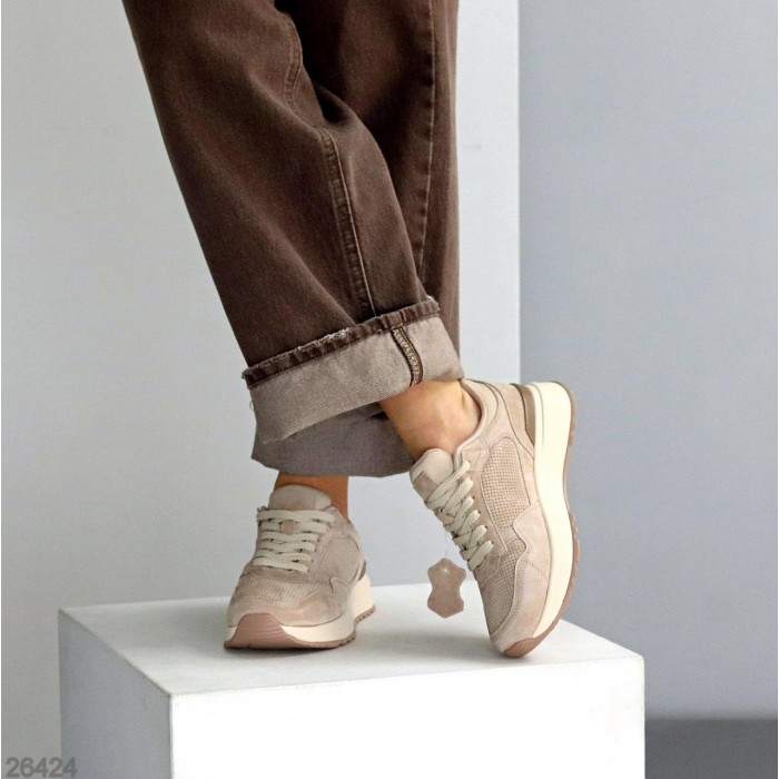 Кросівки жіночі натуральна замша колір беж 36,38,39,40,41р