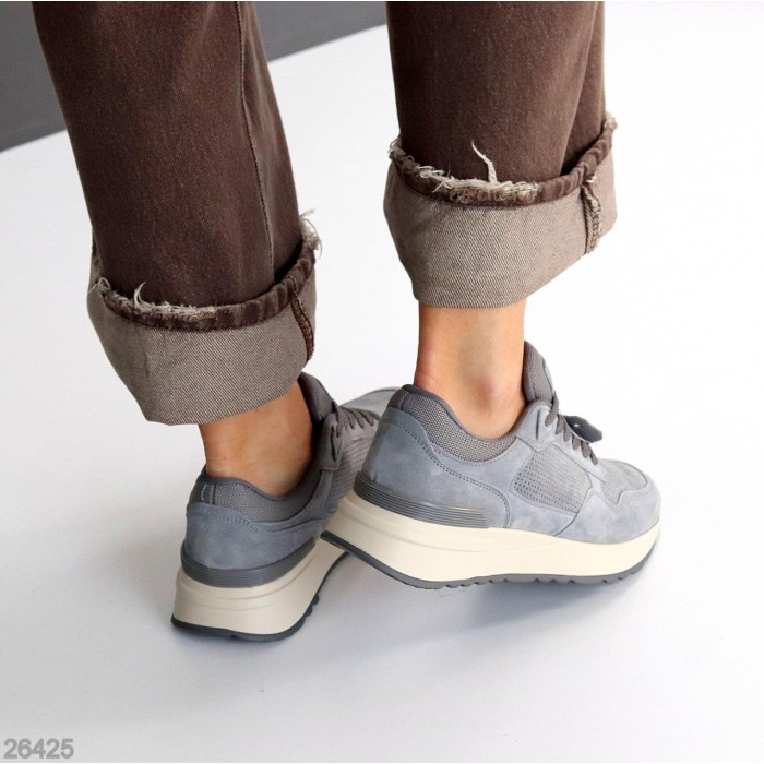 Кроссовки женские натуральная замша серые 36,37,38,39,40,41р